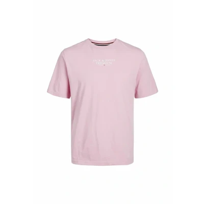 Abbildung von Jack &amp; Jones Premium Jprbluarchie SS CREW NECK NOOS Tshirt print, Herren, Größe: Small, Pink nectar
