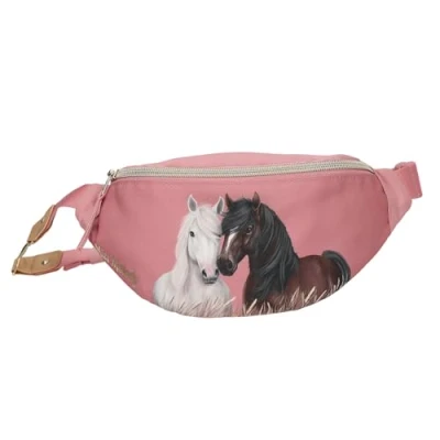 Abbildung von Depesche 13188 Miss Melody Dusty Rose Kleine Crossbodybag in Altrosa, mit Pferde Motiv, Umhängetasche längenverstellbarem Tragegurt