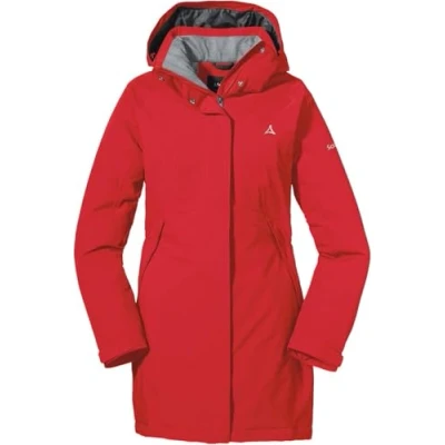 Abbildung von Schöffel Damen Insulated Jacket Bastianisee L, funktionale Winterjacke mit abnehmbarer Kapuze, wasserdichte und windabweisende Outdoor Jacke 4 Wege Stretch, toreador, 38