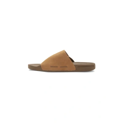 Abbildung von Quiksilver RIVI BADE Pantolette flach, Herren, Größe: 45, Beige Leder