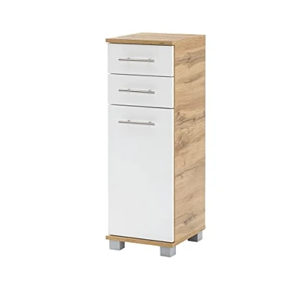 Abbildung von Schildmeyer Nitro Highboard 136973, Holzwerkstoff, steingrau/weiß matt, Midischrank