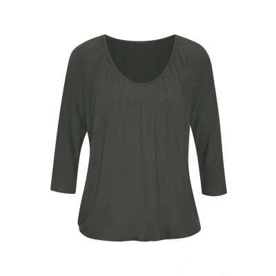 Abbildung von LASCANA 3/4 Arm Shirt »mit zarter Raffung am Ausschnitt«, aus weichem Viskose Stretch