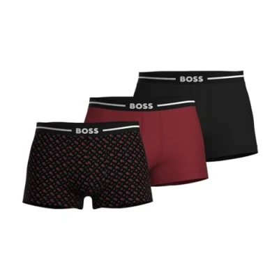 Abbildung von BOSS Trunk BOLD Design 3 PACK Panties, Herren, Größe: Small, Black/red