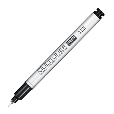 Abbildung von COPIC Multiliner SP 0,05 mm, Black, Aluminium Fineliner mit einer feinen Spitze und wasserbeständiger Pigmenttinte