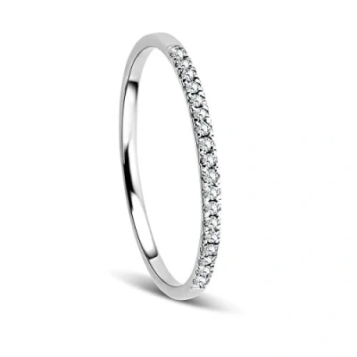 Abbildung von Orovi Ring Damen Ewigkeitsring Weißgold 9 Karat / 375 Gold Diamant Brillianten 0,08 ct