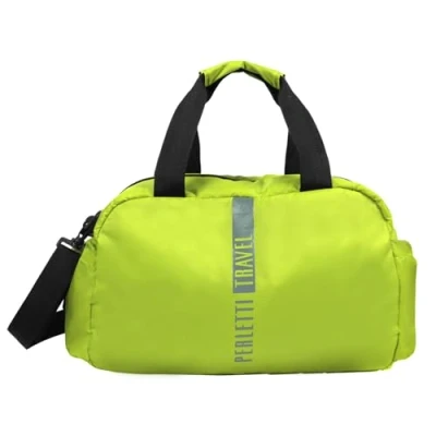 Abbildung von PERLETTI Sporttasche Grün Rot Schwarz Herren Damen Reisetasche Weich Leicht Wasserdicht Ryanair 40x20x25 cm Weekender Kabine Koffer Bag 20 Liter Reiserucksack Umhängetasche Lufthansa (Lindgrün)