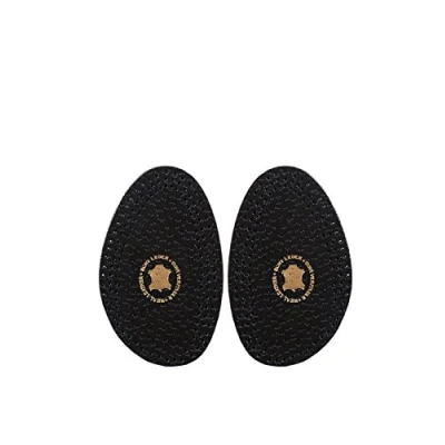 Abbildung von Kaps Halfix Einlegesohlen halb 2x Premium Leder &amp; Latex Halbsohlehalbe mit Polster gegen Verrutschen, Blasen in Heels, für flache Schuhe/Stiefel Beige Schwarz (41 42 EUR Schwarz)