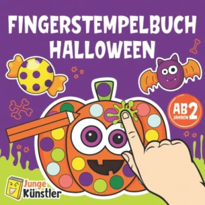 Abbildung von Fingerstempelbuch Ab 2 Jahren Halloween: Fingerstempel Buch und Bastelbuch für Kinder 40 Lustige Motive zum Fingerstempeln, Malen Basteln Fingerfarben Stempelbuch Mädchen Jungen
