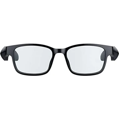 Abbildung von Razer Anzu Smart Glasses (rechteckige, große Gläser) Audio Brille mit Blaulicht oder Sonnenschutz Filter (Integriertes Mikrofon + Lautsprecher, 5 Stunden Akku, spritzwassergeschützt) Schwarz