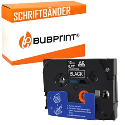 Abbildung von Bubprint Schriftband kompatibel als Ersatz für Brother TZE 335 P Touch 1280 2430PC 2730VP 3600 9500PC 9700PC D400VP D600VP H100LB H105 P700 P750W Weiß auf Schwarz