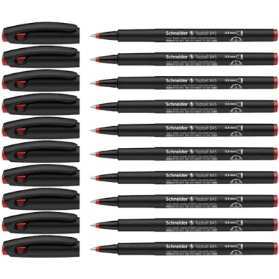 Abbildung von Schneider 184502 Topball 845 Tintenroller (stabiler Edelstahlspitze, 0,3 mm) 10er Packung rot