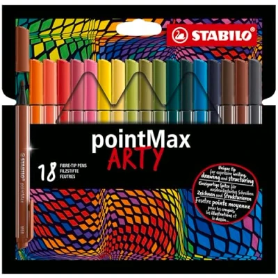Abbildung von Filzschreiber STABILO pointMax ARTY 18er Pack mit 18 verschiedenen Farben