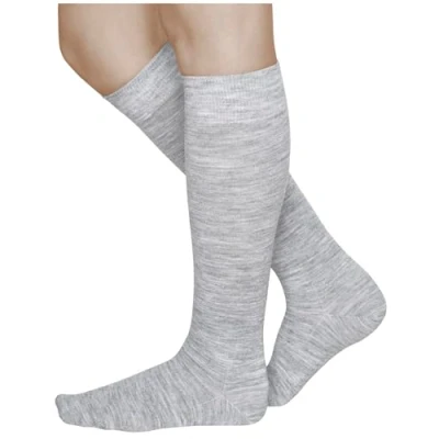 Abbildung von vitsocks Damen 80% MERINOWOLLE Winter warme Kniestrümpfe, Knie lange Socken Merino Wolle Wintersocken, hellgrau, 39 42