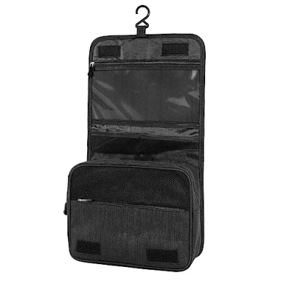 Abbildung von AiQInu Kulturbeutel zum Aufhängen, Kulturtasche Unisex Faltbare Waschtasche Kosmetiktasche Reisezubehör mit Haken für Damen und Herren
