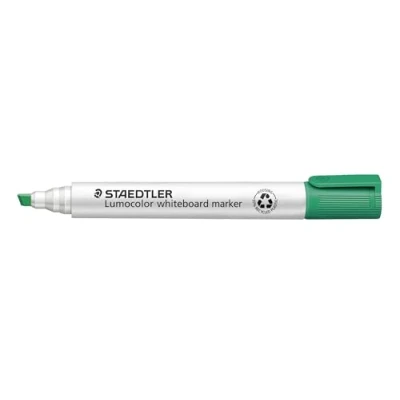 Abbildung von STAEDTLER Whiteboard Marker Lumocolor, grün, trocken und rückstandsfrei abwischbar, Keilspitze ca. 2 oder 5 mm, hohe Qualität Made in Germany, 10 grüne Marker, 351 B
