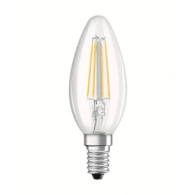 Abbildung von Osram LED Base Classic B Lampe, in Kerzenform mit E14 Sockel, nicht dimmbar, Ersetzt 40 Watt, Filamentstil Klar, Warmweiß 2700 Kelvin, 2er Pack