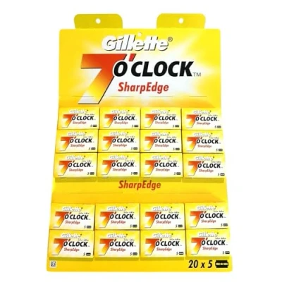 Abbildung von P&amp;G Gillette 7 O clock Gelb 100 Rasierklingen