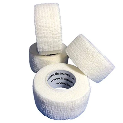 Abbildung von LisaCare Fingerpflaster selbsthaftend elastisches, wasserfestes, staub fett und schmutzabweisendes Pflaster WEIß 4 Rollen á 2,5cm x 4,5m