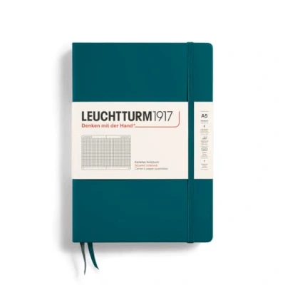 Abbildung von LEUCHTTURM1917 359693 Notizbuch Medium (A5) Hardcover, 251 nummerierte Seiten, kariert, Pacific Green
