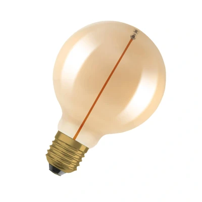 Abbildung von OSRAM Vintage 1906 Classic Globe95 FIL LED Lampe, E27, Kugelform, gold, 2,2W, 120lm, 2700K, warmweißes Licht, sehr geringer Energieverbrauch, lange Lebensdauer, magnetisches Filament