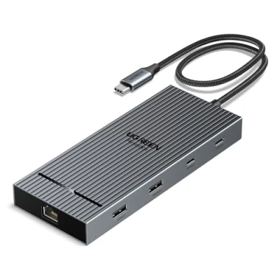 Abbildung von UGREEN Revodok Pro 10Gbps USB C Hub 2 HDMI Ethernet Adapter Docking Station Dual 4K@60Hz Display mit 2*USB 3.2 &amp; A Ports, PD 100W Schnellladen, SD/TF Kartenleser