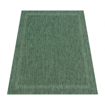 Abbildung von Outdoor Teppich Flachgewebe in Sisal-Optik mit Bordüre UV-beständig robust Grösse 300x400 cm
