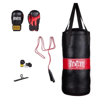 Abbildung von BENLEE Rocky Marciano Kinder Boxing Bag Punchy Set Boxsack, Handschuhe, Springseil und Schlüsselanhänger Schwarz, EU Einheitsgröße