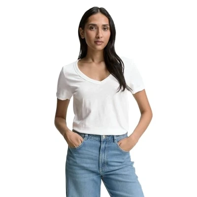 Abbildung von TOM Tailor MIT Vausschnitt Tshirt print, Damen, Größe: 3XL, Whisper white