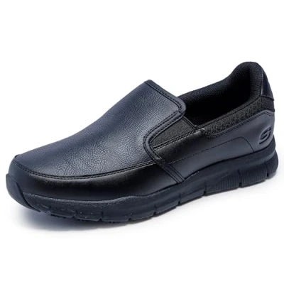 Abbildung von Skechers for Work Men&#039;s Nampa Groton Food Service Shoe,Black Polyurethane,10.5 W US