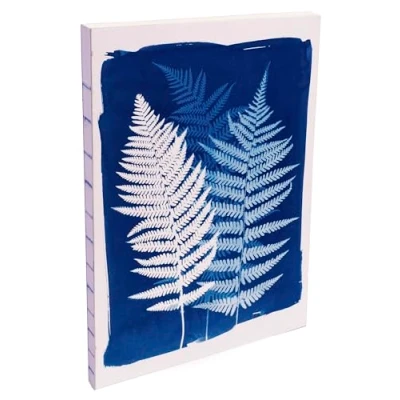 Abbildung von Clairefontaine 83505C Notizbuch Cyanotype, mit flexiblem Einband A5 14,8x21 cm, 80 Blatt, liniert, offener Fadenbindung, Motive sortiert, 1 Stück