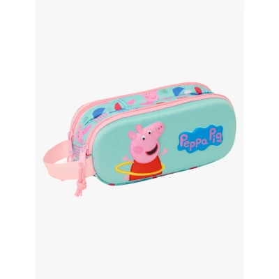 Abbildung von Safta Peppa Pig 3D Federmäppchen für Kinder, ideal Kinder im Schulalter, bequem und vielseitig, Qualität Widerstandsfähigkeit, 21 x 6 8 cm, Grün/rosa, Estándar, Lässig