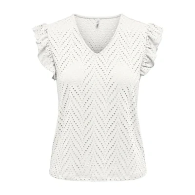 Abbildung von ONLY Onlsmilla V NECK Tshirt basic, Damen, Größe: XS, Cloud dancer