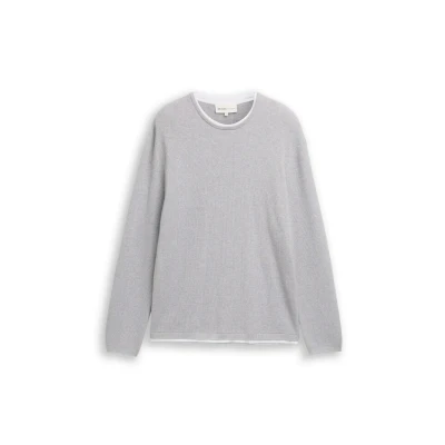 Abbildung von TOM Tailor Denim Strickpullover, Herren, Größe: Large, Light stone grey melange