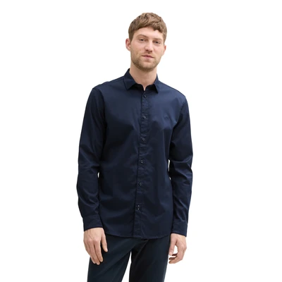 Abbildung von TOM Tailor Fitted Structure Hemd, Herren, Größe: Large, Sky captain blue