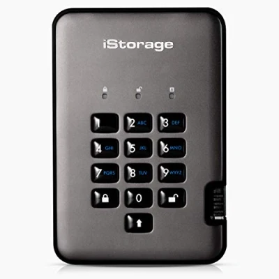 Abbildung von iStorage diskAshur PRO2 HDD 1 TB Secure Hard Drive FIPS Level 2 certified Password Protected Dust/Water Resistant. IS DAP2 256 1000 C G