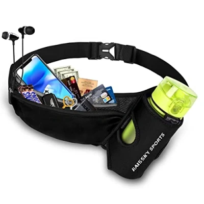 Abbildung von Laufgürtel für Handy Gürteltasche Hüfttasche Mit Trinkflaschenhalterung Sport iPhone 15 Pro Max/14 Max 13 12 11 Huawei Xiaomi Lauftasche Joggen Handytasche 6.9&quot;
