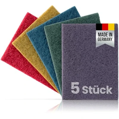 Abbildung von PICTORIS Schleifvlies 5er Set I Made in Germany Langlebige Handpads 155 x 210mm 5 praktischen Körnungen 100 900 Metall Schleifflies Holz