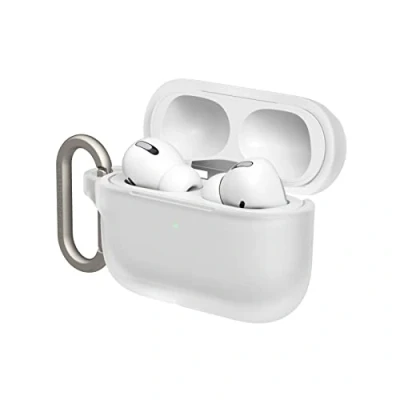 Abbildung von RHINOSHIELD AirPods Case mit Karabiner kompatibel Apple [AirPods Pro] Fallschutz in Militärqualität, Kratzfest, kabelloses Aufladen [Transparent, Standard Set]