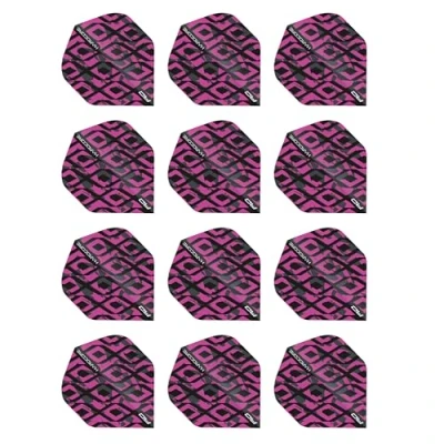 Abbildung von RED DRAGON Hardcore Radical Schwarz und Rosa Dartflug 4 Set pro Packung (insgesamt 12 Dart Flights)