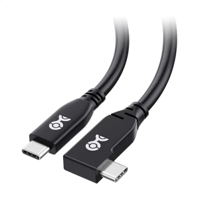 Abbildung von Cable Matters 40Gbps Rechtwinkliges USB 4 Kabel 1m, Unterstützt 8K@60Hz Video, 240W Laden, USB4 Rechtwinklig/USB C Display Kabel, Kompatibel mit Thunderbolt 4, MacBook, XPS, Surface Pro