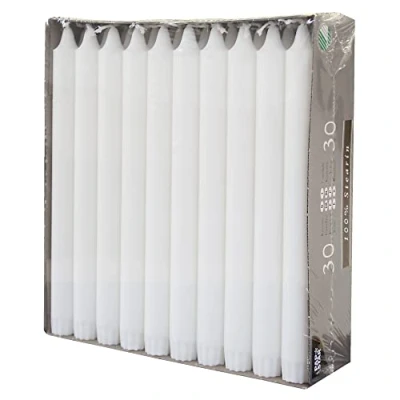 Abbildung von 30 Kronkerzen, Ø 2,2 cm, 24 weiss, aus 100 % Stearin, Papstar 86416