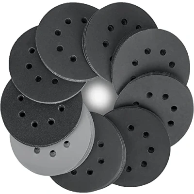 Abbildung von STEBRUAM Schleifpapier 125mm Klett Nass Trocken Schleifscheiben, 80 Stück Siliciumcarbid Körnung 320/400/600/800/1000/1200/1500/2000 für Exzenterschleifer 8 Loch Schleifblätter Auto Metall