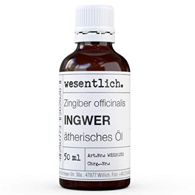 Abbildung von Ingweröl reines ätherisches Öl von wesentlich. 100% naturrein aus der Glasflasche (50ml)
