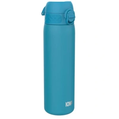 Abbildung von Ion8 Stahl Trinkflasche, 600 ml, Auslaufsicher, Einhandöffnung, Sichere Verriegelung, Spülmaschinenfest, Klappdeckel, Tragegriff, Leicht zu Reinigen, Langlebig &amp; Kratzfest, Blau