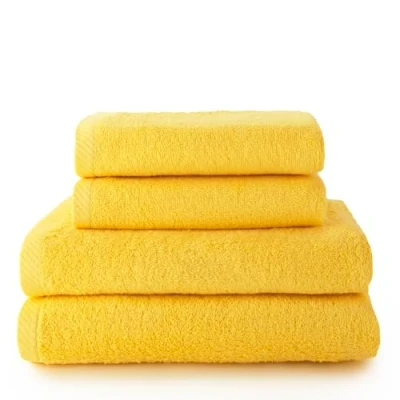 Abbildung von Top Towel Plus Große Badetücher Badezimmerhandtücher 2 Hand oder Waschbeckenhandtücher + Duschtücher 100 % Baumwolle Zitrone