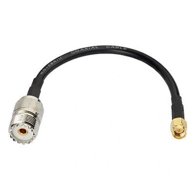 Abbildung von Eightwood CB Radio Antennenkabel SMA Kabel Stecker auf UHF Buchse SO239 Koaxial RG58 15cm für Antenne WiFi Handfunk Walkie Talkie Amateurfunk MEHRWEG