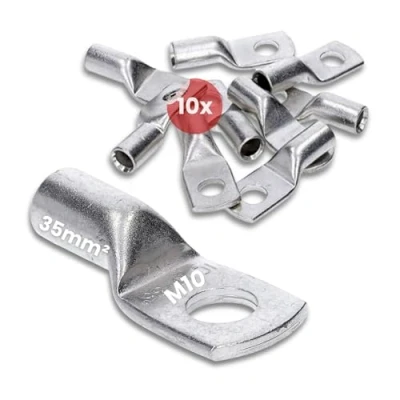 Abbildung von 10 Stück Kalitec HR35 Handelsübliche Rohrkabelschuhe 35mm² M10 I ohne Sichtloch Made in Germany