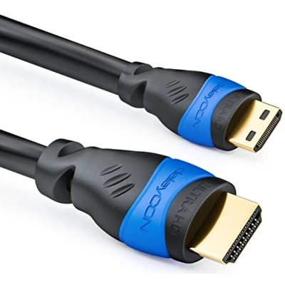 Abbildung von deleyCON 5m mini HDMI Kabel 2.0 / 1.4a kompatibel High Speed mit Ethernet (Neuster Standard) ARC 3D 4K Ultra HD (1080p/2160p)