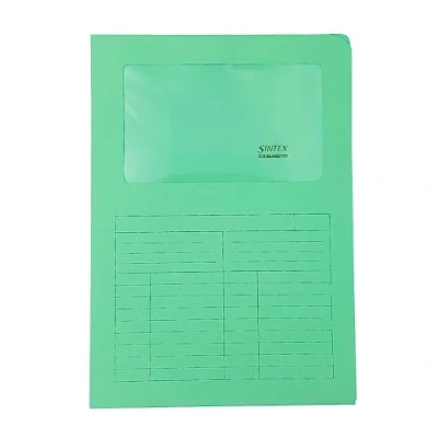 Abbildung von Blasetti Dokumentenmappen mit Fenster SINTEX GRÜN Dokumentenordner für Büro, Format A4, Farbe Grün, Packung 50 Stück, 120 g/m² Papier, Auf zwei Seiten offen.