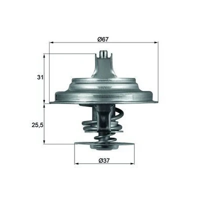 Abbildung von MAHLE ORIGINAL TX 25 80D Kühlwasserthermostat 80 67 mit Dichtung VOLKSWAGEN: GOLF 4, Bora Saloon, 3, SEAT: Alhambra I, Leon I Hatchback
